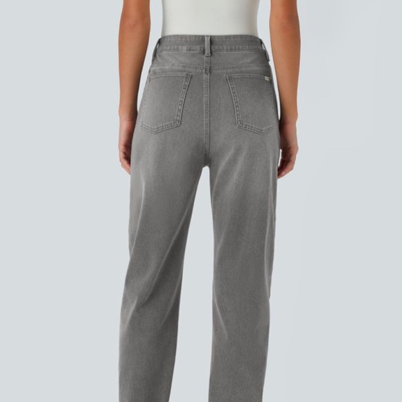 Halara High Waisted Button Zipper Washed Stretchy Knit Casual Jeans - Picture 2 of 8